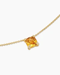 Petite Chatelaine Pendant Necklace with 18K Yellow Gold and Diamonds