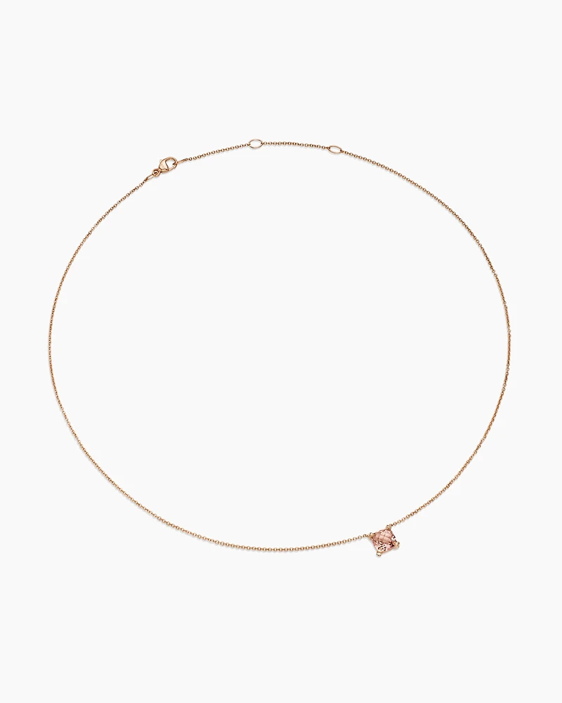 Petite Chatelaine Pendant Necklace in 18K Rose Gold with Diamonds, 7mm