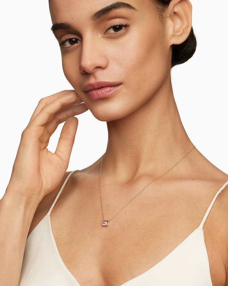 Petite Chatelaine Pendant Necklace in 18K Rose Gold with Diamonds, 7mm