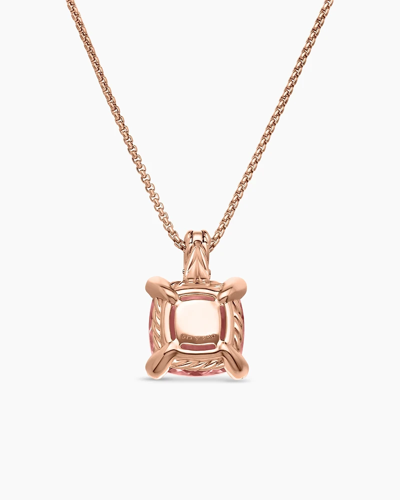 Chatelaine Pendant Necklace in 18K Rose Gold with Diamonds, 11mm