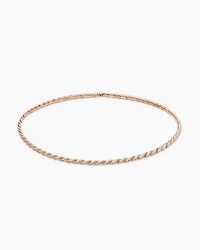 Sculpted Cable Flex Necklace in 18K Rose Gold with Diamonds, 3.7mm