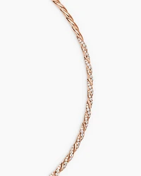 Sculpted Cable Flex Necklace in 18K Rose Gold with Diamonds, 3.7mm