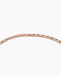 Sculpted Cable Flex Necklace in 18K Rose Gold with Diamonds, 3.7mm