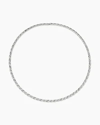 Sculpted Cable Flex Necklace in 18K White Gold with Diamonds, 3.7mm