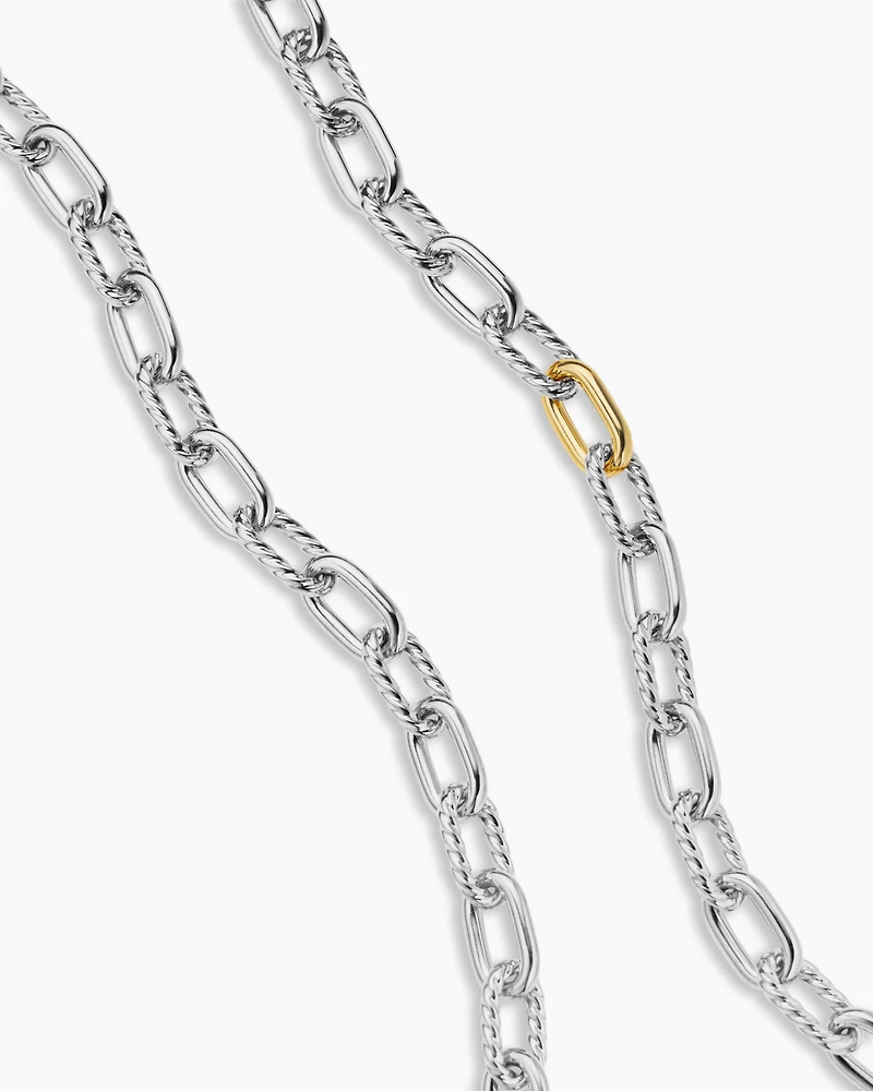 DY Madison® Chain Necklace in Sterling Silver with 18K Yellow Gold, 8.5mm