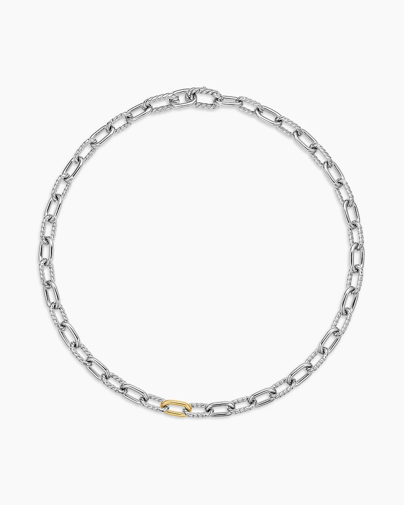 DY Madison® Chain Necklace in Sterling Silver with 18K Yellow Gold, 8.5mm