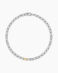 DY Madison® Chain Necklace in Sterling Silver with 18K Yellow Gold, 8.5mm