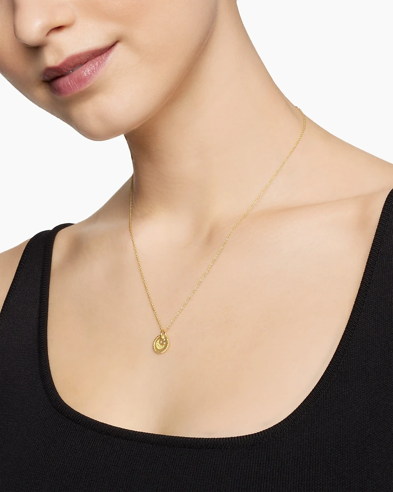 Cable Collectibles Moon and Stars Necklace in 18K Yellow Gold with Pavé, 11mm