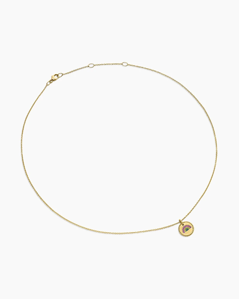 Cable Collectibles Rainbow Necklace in 18K Yellow Gold with Pavé, 11mm