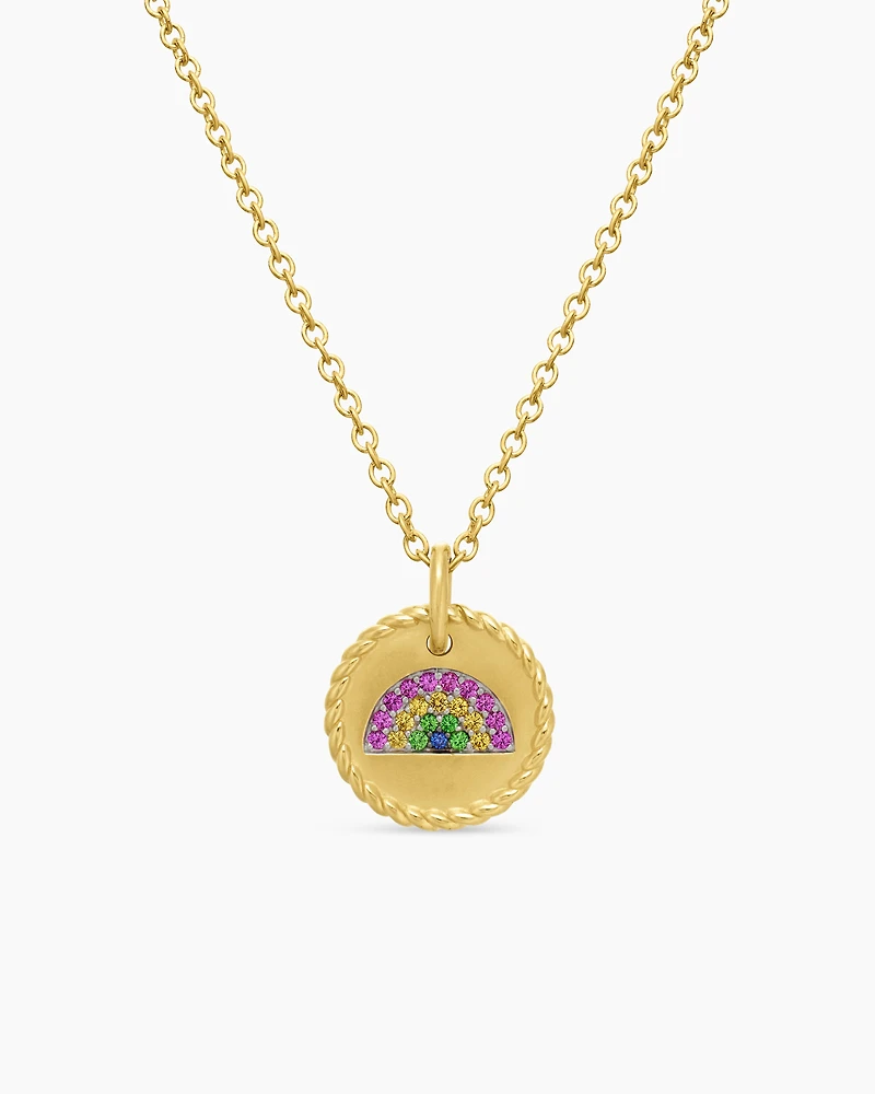 Cable Collectibles Rainbow Necklace in 18K Yellow Gold with Pavé, 11mm