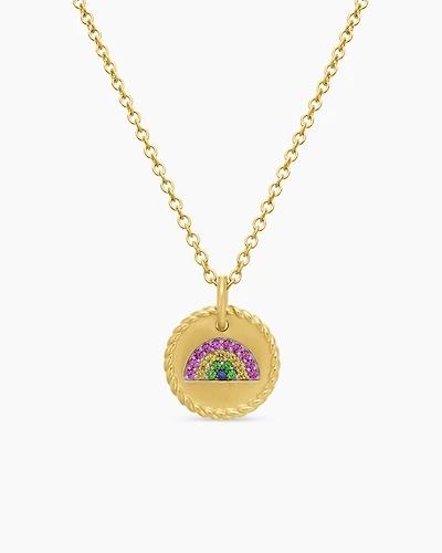 Cable Collectibles Rainbow Necklace in 18K Yellow Gold with Pavé, 11mm