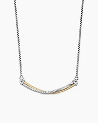 Crossover Bar Necklace with 18K Yellow Gold