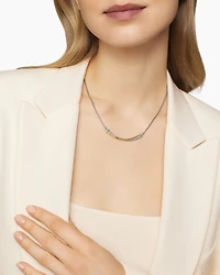 Crossover Bar Necklace with 18K Yellow Gold