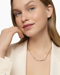 Crossover Bar Necklace with 18K Yellow Gold
