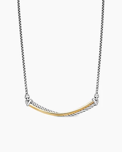 Crossover Bar Necklace with 18K Yellow Gold