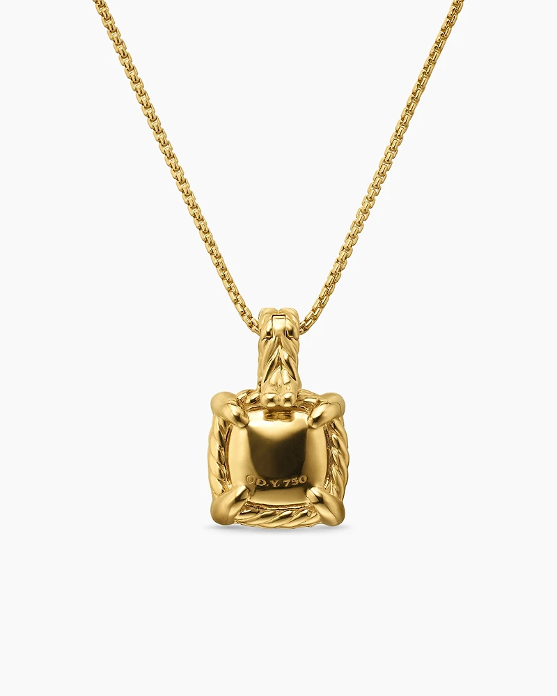 Chatelaine® Pendant Necklace in 18K Yellow Gold with Pavé Diamonds, 11mm