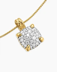 Chatelaine® Pendant Necklace in 18K Yellow Gold with Pavé Diamonds, 11mm