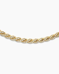 Sculpted Cable Flex Necklace in 18K Yellow Gold with Diamonds, 5mm