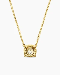 Petite Chatelaine Pendant Necklace in 18K Yellow Gold with Diamonds, 7mm
