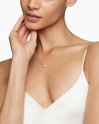 Petite Chatelaine Pendant Necklace in 18K Yellow Gold with Diamonds, 7mm