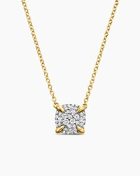 Petite Chatelaine Pendant Necklace in 18K Yellow Gold with Diamonds, 7mm