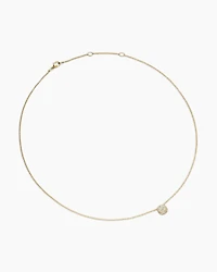 Cushion Pendant Necklace in 18K Yellow Gold with Diamonds, 8mm