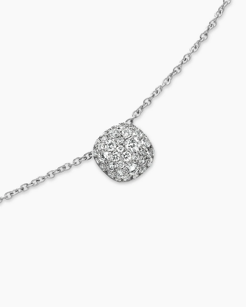 Cushion Pendant Necklace in 18K Gold with Diamonds
