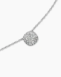 Cushion Pendant Necklace in 18K Gold with Diamonds