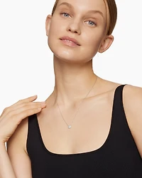 Cushion Pendant Necklace in 18K Gold with Diamonds