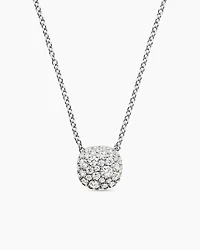 Cushion Pendant Necklace in 18K Gold with Diamonds