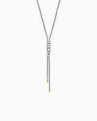 Helena Y Necklace in Sterling Silver with 18K Yellow Gold with Diamonds
