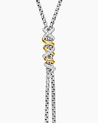Helena Y Necklace in Sterling Silver with 18K Yellow Gold with Diamonds