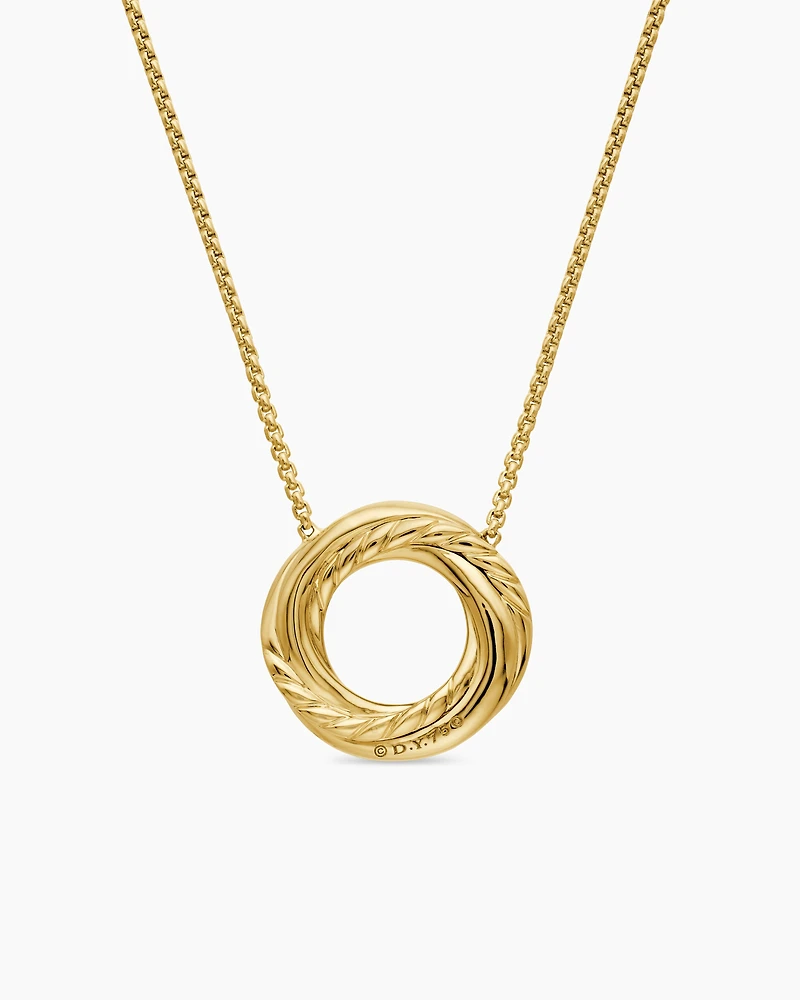 Crossover Pendant Necklace in 18K Yellow Gold with Diamonds