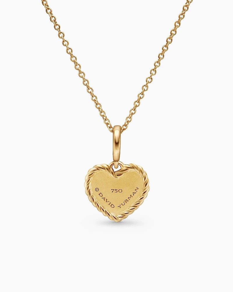 Cable Collectibles® Pavé Plate Heart Necklace in 18K Yellow Gold with Diamonds