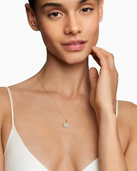 Cable Collectibles® Pavé Plate Heart Necklace in 18K Yellow Gold with Diamonds