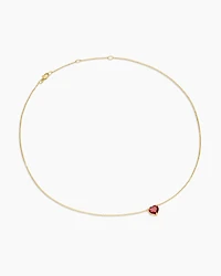 Chatelaine® Heart Pendant Necklace in 18K Yellow Gold with Garnet, 8mm