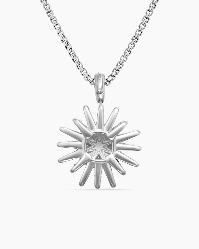 Starburst Pendant Necklace in 18K White Gold with Diamonds