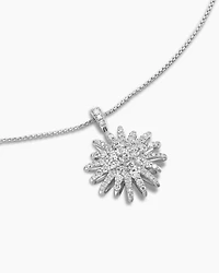 Starburst Pendant Necklace in 18K White Gold with Diamonds