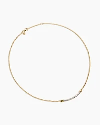Petite Helena Wrap Station Necklace in 18K Yellow Gold with Diamonds, 29mm