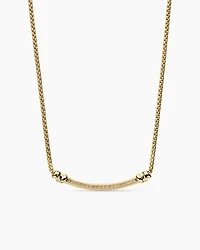 Petite Helena Wrap Station Necklace in 18K Yellow Gold with Diamonds, 29mm