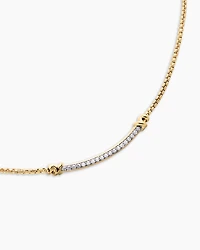Petite Helena Wrap Station Necklace in 18K Yellow Gold with Diamonds, 29mm