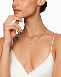 Petite Helena Wrap Station Necklace in Sterling Silver with 18K Yellow Gold and Diamonds, 29mm
