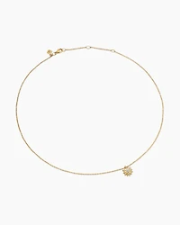 Petite Starburst Pendant Necklace in 18K Yellow Gold with Diamonds, 10.5mm
