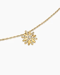 Petite Starburst Pendant Necklace in 18K Yellow Gold with Diamonds, 10.5mm