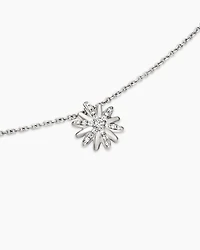 Petite Starburst Pendant Necklace in Sterling Silver with Diamonds, 10.5mm