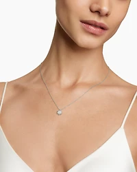 Petite Starburst Pendant Necklace in Sterling Silver with Diamonds, 10.5mm
