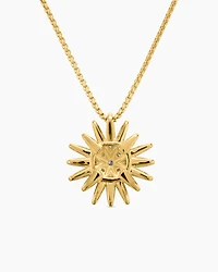 Starburst Pendant Necklace in 18K Yellow Gold with Diamonds