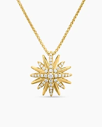 Starburst Pendant Necklace in 18K Yellow Gold with Diamonds