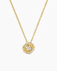 Petite Infinity Pendant Necklace in 18K Yellow Gold with Diamonds, 8mm
