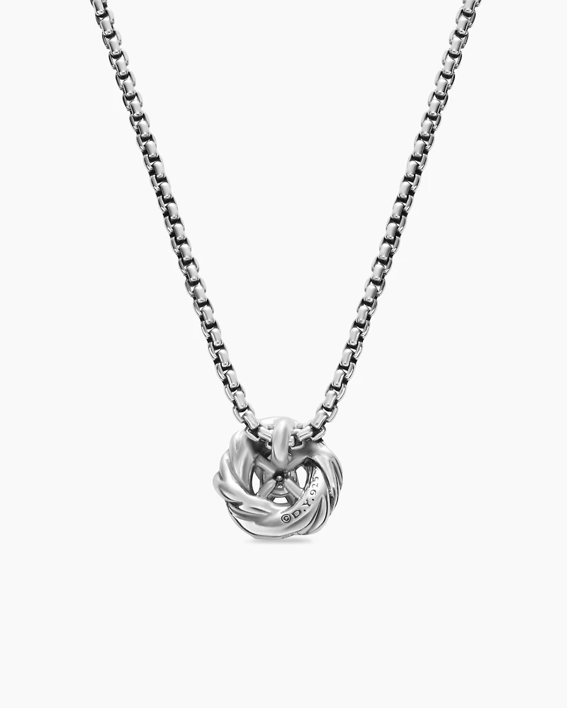 Petite Infinity Pendant Necklace in Sterling Silver with Diamonds, 8mm